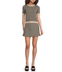 Lucy Paris Warren Coordinating Printed Crew Neck Short Sleeve Top