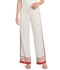 Lucy Paris Whitney Satin Stripe High Rise Wide Leg Coordinating Pants