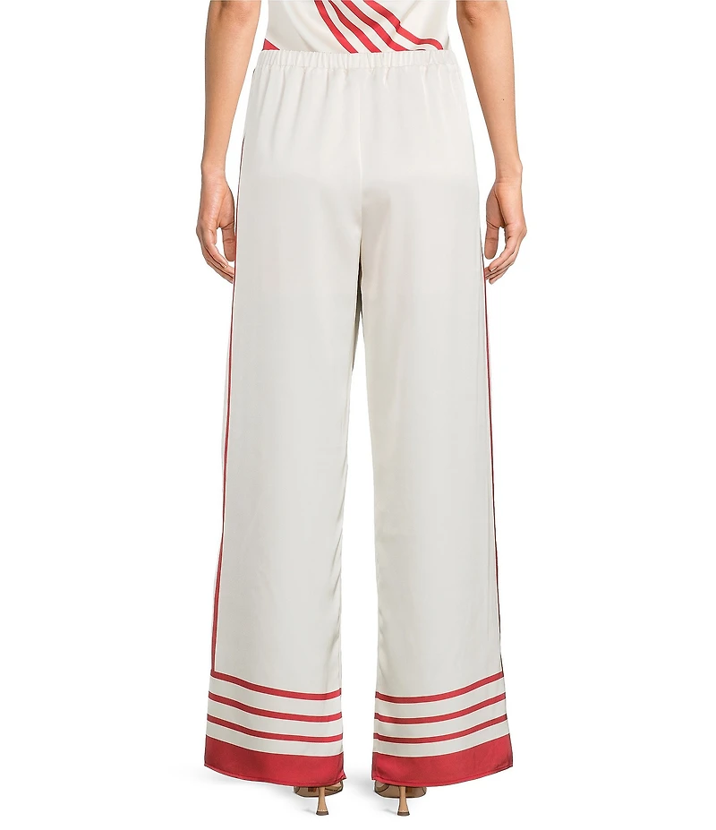 Lucy Paris Whitney Satin Stripe High Rise Wide Leg Coordinating Pants