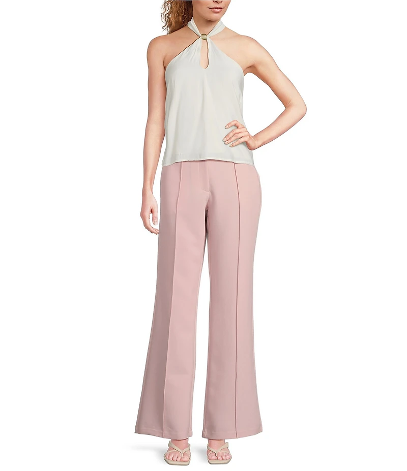Lucy Paris Willa Satin Halter Neck Sleeveless Flowy Coordinating Top