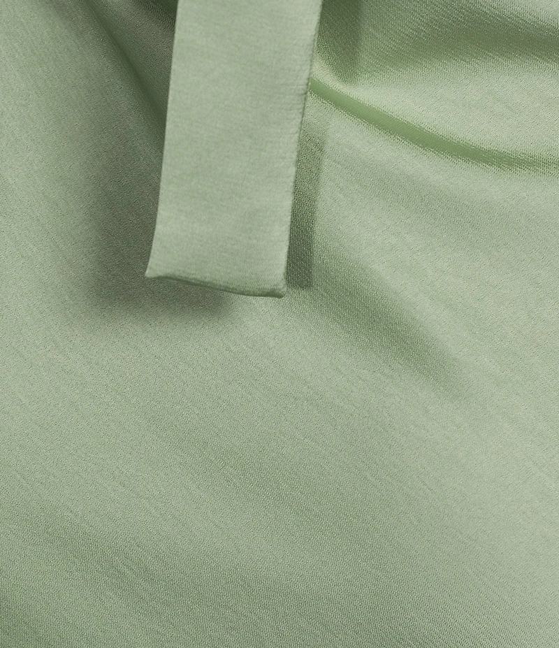 Lulus Bobbi Satin Asymmetric Neck Full Length Dress