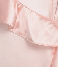 Lulus Bonnie Satin Strapless Ruffle Side Slit A-Line Full Length