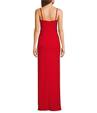 Lulus Crepe Jasmine Crystal Deep Cutout Crepe Maxi Dress