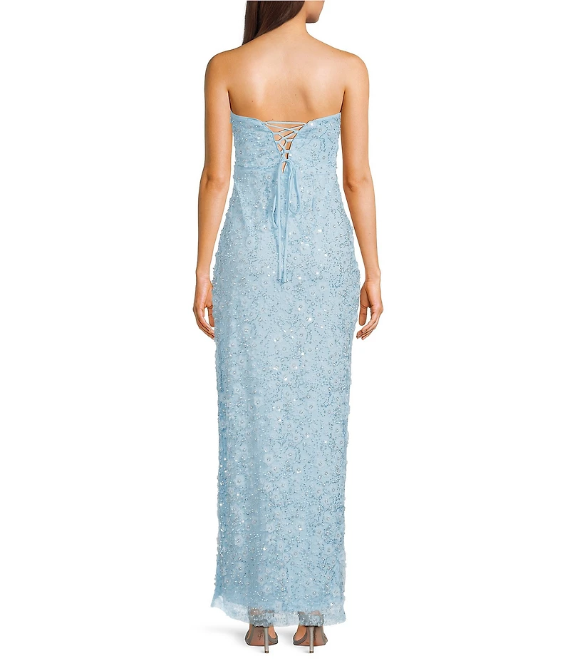 Lulus Fields Chiffon Strapless A-Line Maxi Dress