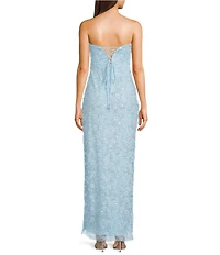 Lulus Fields Chiffon Strapless A-Line Maxi Dress