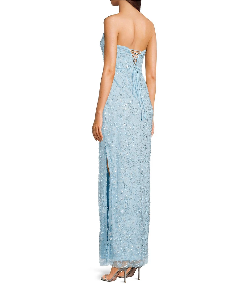 Lulus Fields Chiffon Strapless A-Line Maxi Dress