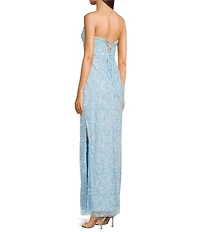Lulus Fields Chiffon Strapless A-Line Maxi Dress