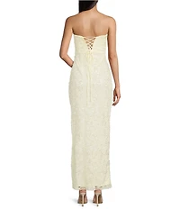 Lulus Fields Chiffon Strapless A-Line Maxi Dress