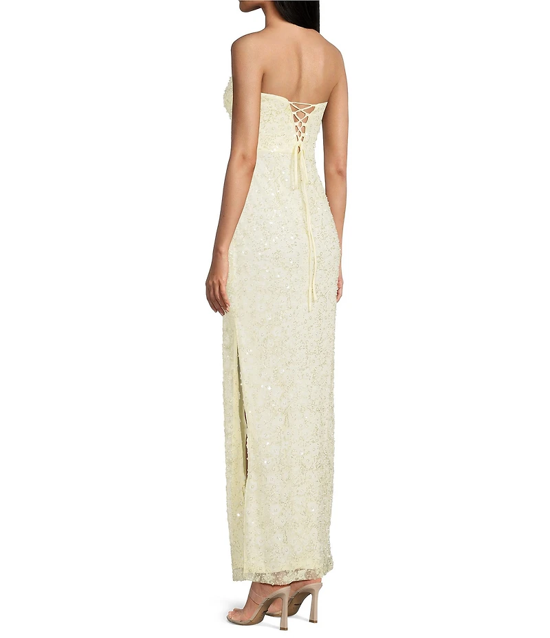 Lulus Fields Chiffon Strapless A-Line Maxi Dress