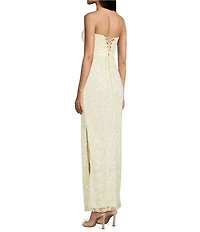 Lulus Fields Chiffon Strapless A-Line Maxi Dress