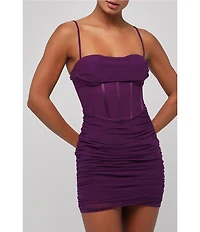 Lulus Galaxy Mesh Corset Bodycon Mini Dress