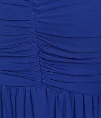 Lulus Harper Ruched Off-The-Shoulder Drop Waist Mesh Maxi Dress