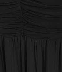 Lulus Harper Ruched Off-The-Shoulder Drop Waist Mesh Maxi Dress