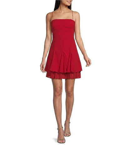 Lulus Lauren Layered Ruffle Chiffon Mini Dress