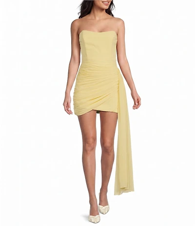 Lulus Mesh Strapless Bodycon Mini Dress
