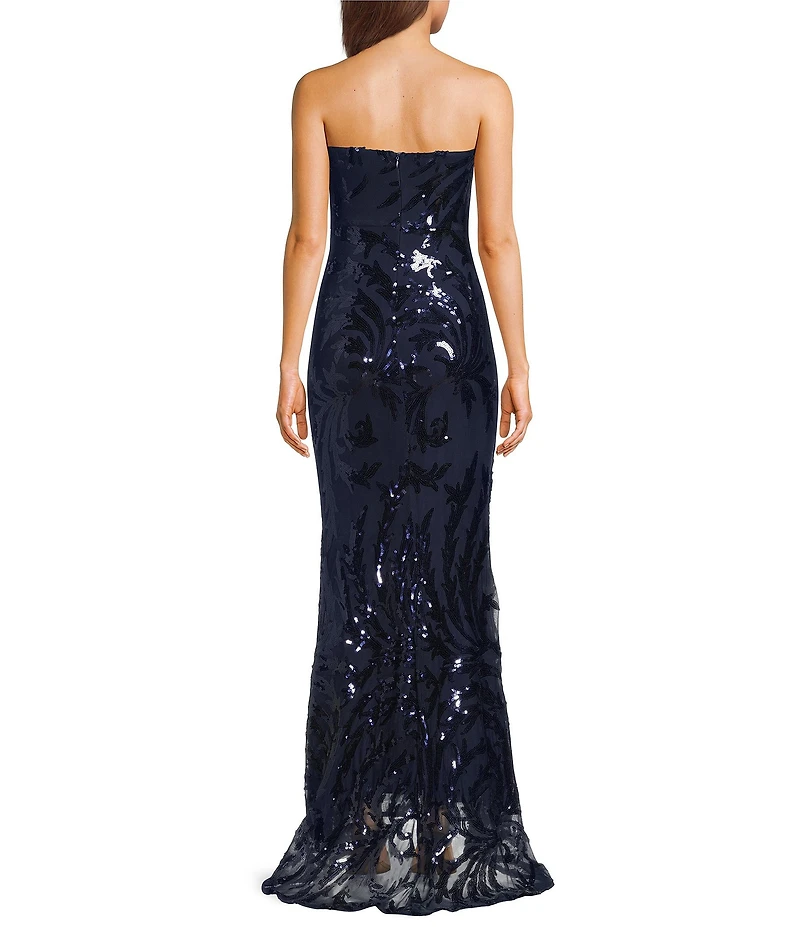 Lulus Mystic Strapless Macy Sequin Mermaid Long Dress