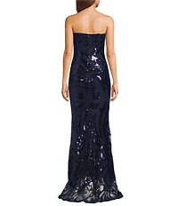 Lulus Mystic Strapless Macy Sequin Mermaid Long Dress