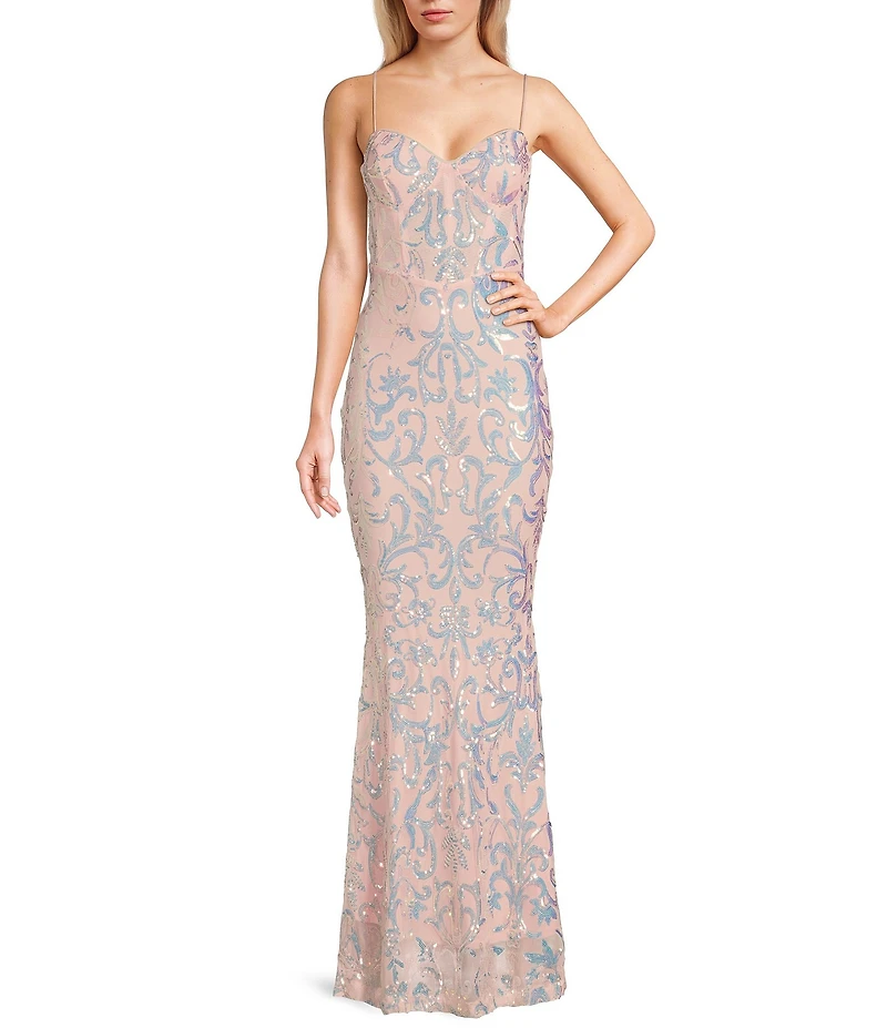 Lulus Paris Sequin Long Dress