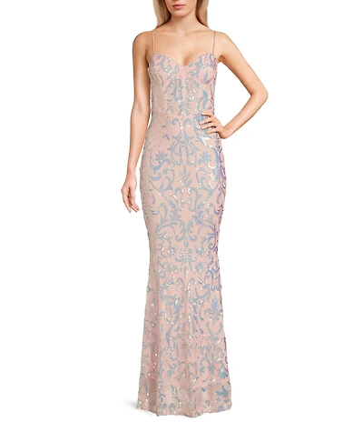 Lulus Paris Sequin Long Dress