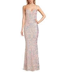 Lulus Paris Sequin Long Dress