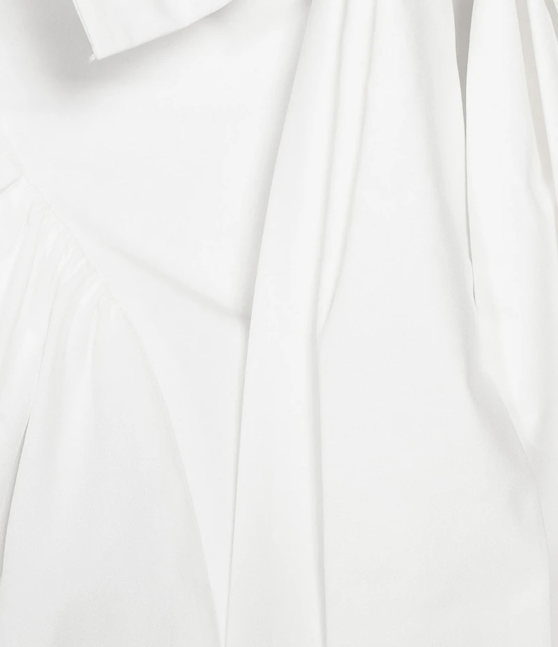 Lulus Romilly Poplin Boat Neck Sleeveless Bow Back Mini Dress