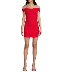 Lulus Ruched High Neck Bodycon Mini Dress
