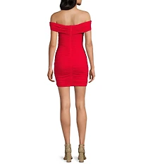Lulus Ruched High Neck Bodycon Mini Dress