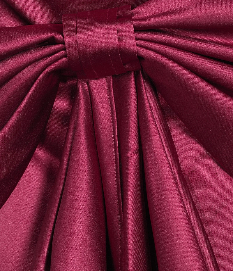 Lulus Satin Bow Strapless A-Line Mini Dress