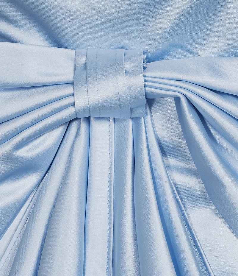 Lulus Satin Bow Strapless A-Line Mini Dress