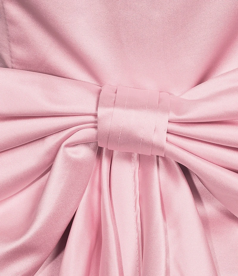 Lulus Satin Bow Strapless A-Line Mini Dress