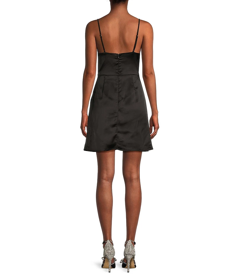Lulus Satin Cowl Neck Mini Dress
