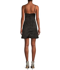 Lulus Satin Cowl Neck Mini Dress