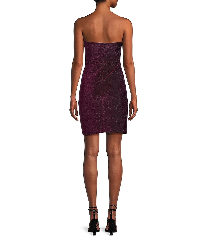 Lulus Sensational Shine Strapless Mini Dress