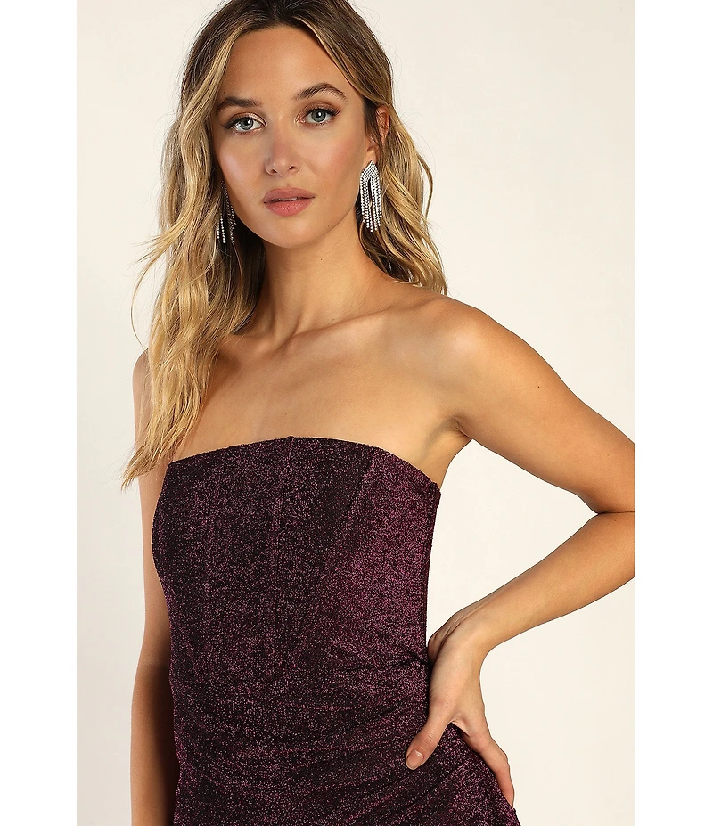 Lulus Sensational Shine Strapless Mini Dress