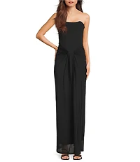 Lulus Siren Corset Drape Front Long Dress