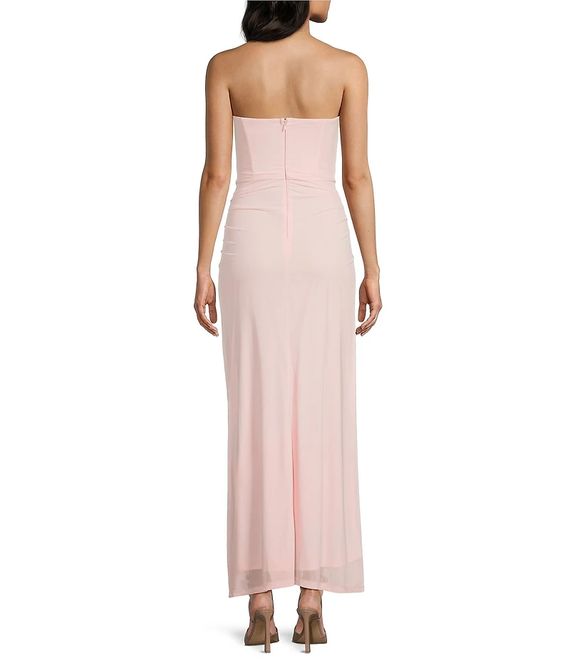 Lulus Siren Corset Drape Front Long Dress