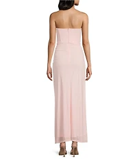 Lulus Siren Corset Drape Front Long Dress