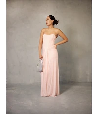 Lulus Siren Corset Drape Front Long Dress