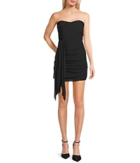 Lulus Strapless Draped Bodycon Mini Dress