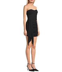 Lulus Strapless Draped Bodycon Mini Dress