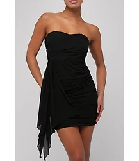 Lulus Strapless Draped Bodycon Mini Dress