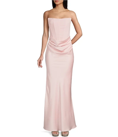 Lulus Tarni Strapless Square Neck Maxi Dress