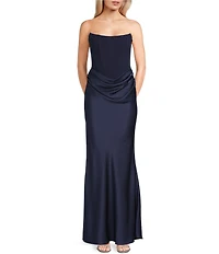 Lulus Tarni Strapless Square Neck Maxi Dress