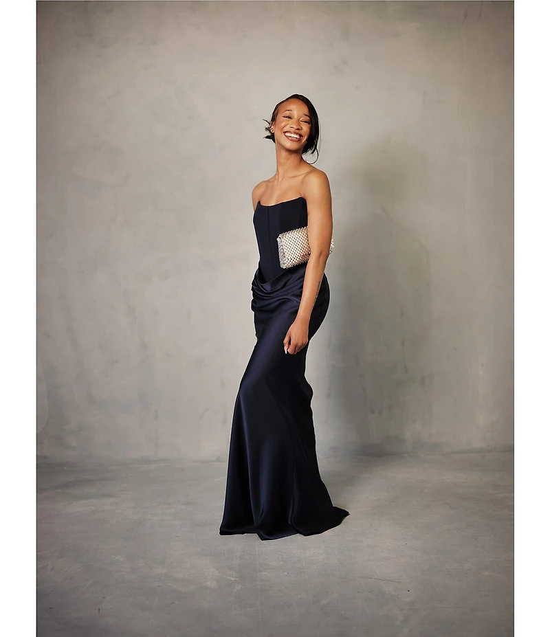 Lulus Tarni Strapless Square Neck Maxi Dress