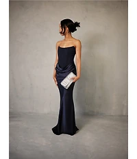 Lulus Tarni Strapless Square Neck Maxi Dress