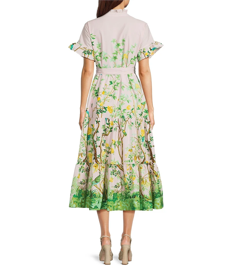 Luna Midi Button Front Tie Waist Dress