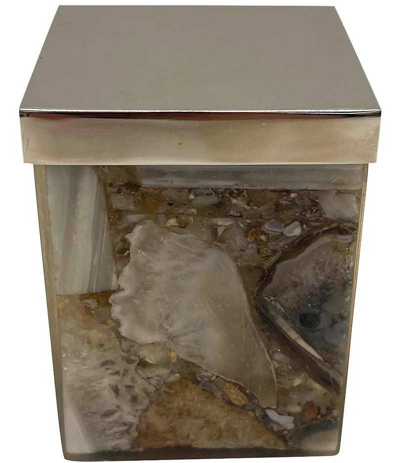 Luxury Hotel Avalon Collection Natural Agate Storage Covered Jar