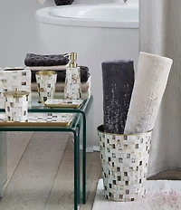 Luxury Hotel Essex Collection Gold Mother of Pearl Wastebasket