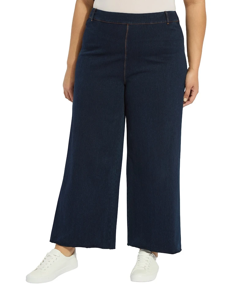 Lysse Plus Size Erin High Waisted Wide Leg Demin Ankle Leggings