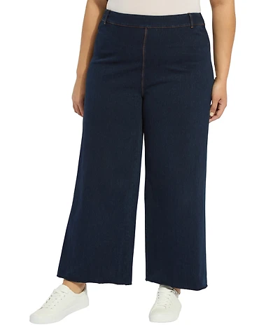 Lysse Plus Size Erin High Waisted Wide Leg Demin Ankle Leggings